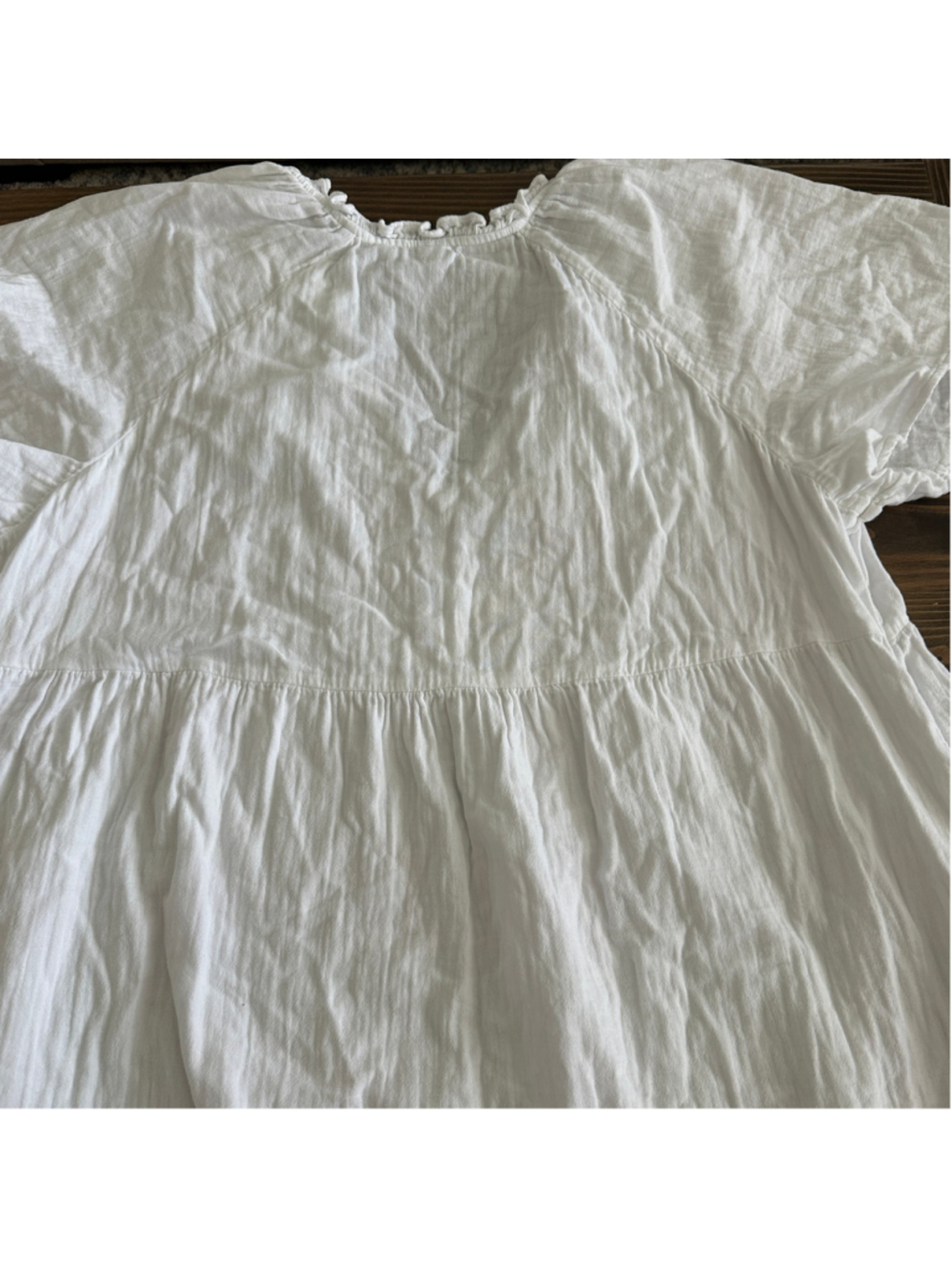 Old Navy Maternity Dress Womens XXL White Smocked Mini Peasant Boho - Picture 5 of 10
